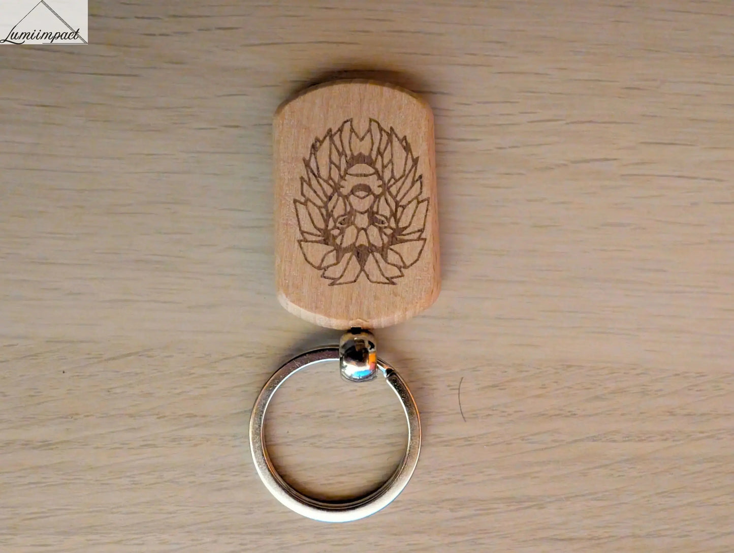 Porte-clés Animaux bois - Lumi Impact - Lion