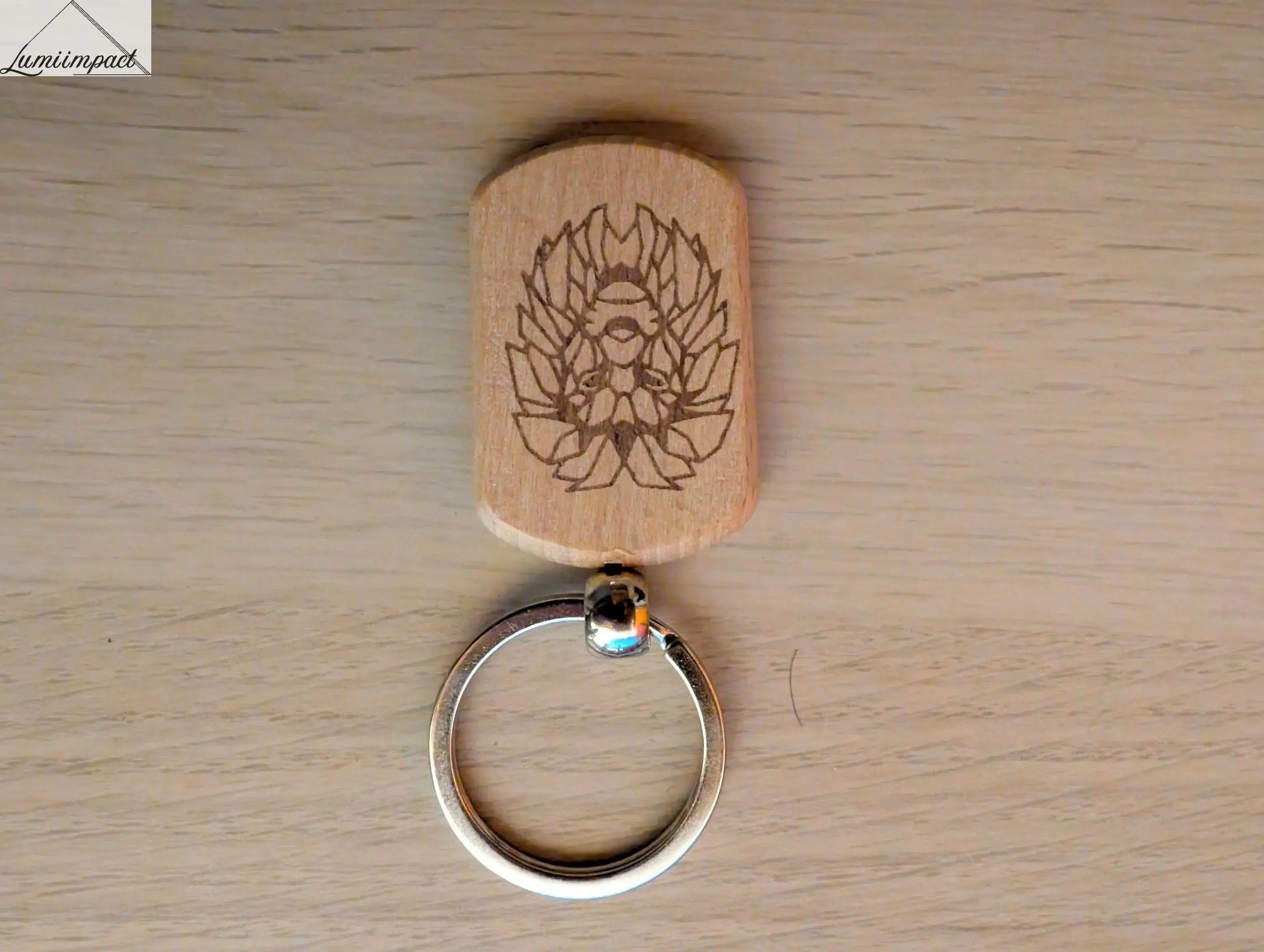 Porte-clés Animaux bois - Lumi Impact - Lion